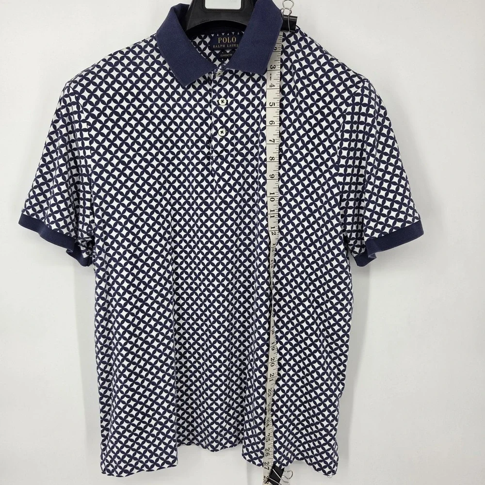 Polo Ralph Lauren Classic Fit Star Soft Cotton Polo Mens Large Blue Geometric